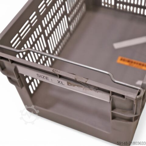 Used Stackable, nestable bins grip opening, L: 600, W: 400, H: 310 (mm). 59ltr, L: 600, Kruizinga 98-653GB-PAL