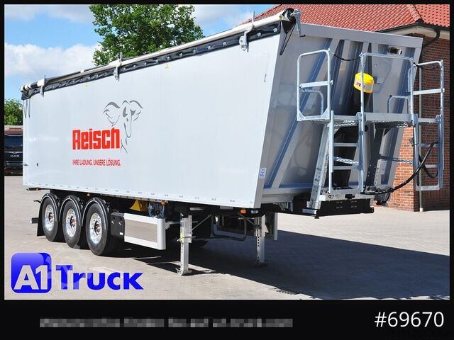 Tipper semitrailer REISCH RHKS, Alu-Kippmulde 52m³, Kombitüren, Alufelgen, Liftachse,