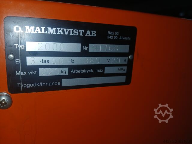 Parts cleaning system, Te washing machine Malmkvist Turbex 2000