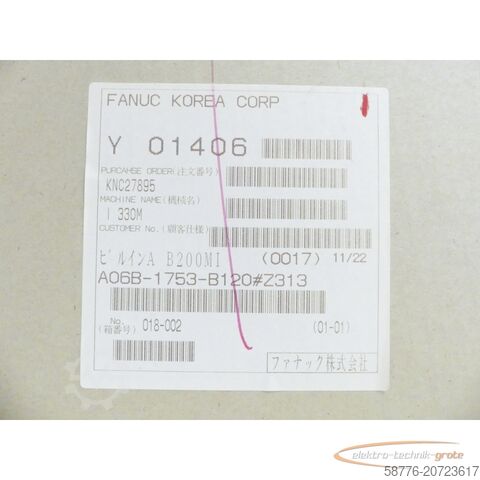 Component Fanuc A06B-1753-B120 # Z313 Spindel SN  ! -