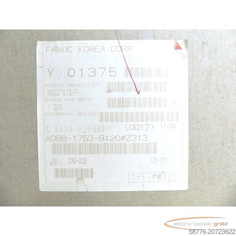 Component Fanuc A06B-1753-B120 # Z313 Spindel SN  ! -
