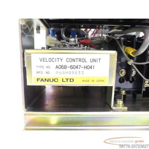 Component Fanuc A06B-6047-H041 Velocity Control Unit SN:P68H00033