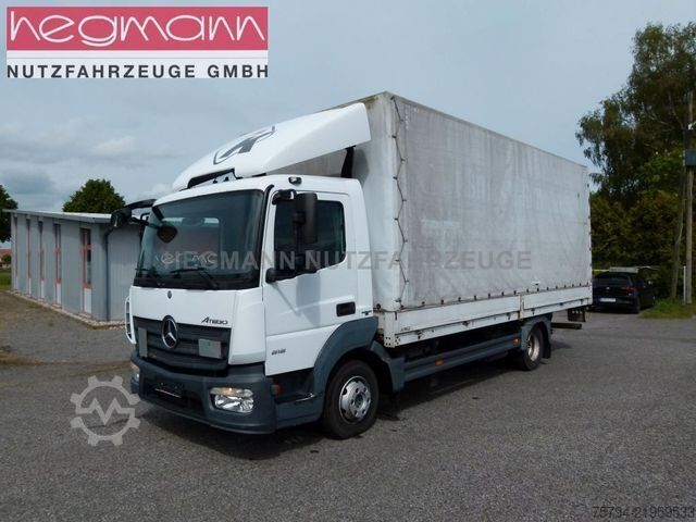 Curtain sider van MERCEDES-BENZ Atego 818L, Pritsche Plane, LBW, Klima, AHK, DE
