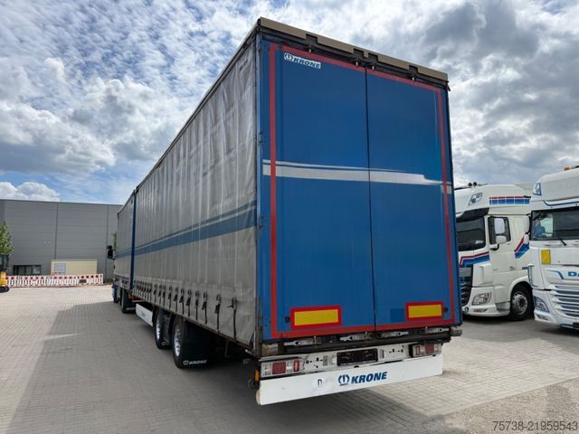 Flatbed truck with tarp SCANIA R410 Pritsche+Plane/Retarder + Anhänger Krone