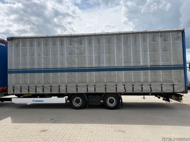 Flatbed truck with tarp SCANIA R410 Pritsche+Plane/Retarder + Anhänger Krone