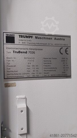 Hydromechanische-CNC-Abkantpresse TRUMPF TruBend 7036-B19