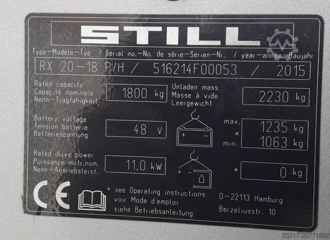 Gabelstapler ID-Nr. F00053 STILL RX20 - 18 P/H