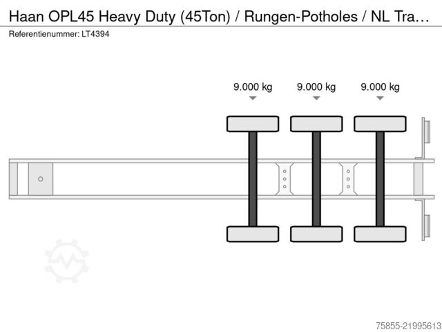 Flatbed Haan OPL45 Heavy Duty (45Ton) / Rungen-Potholes / NL...