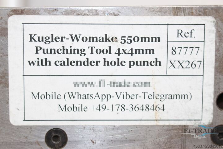 Punching tool 4x4 3:1 thumb cut KUGLER WOMAKO 4x4 3:1