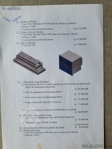 Washing and flotation installation with water Tecnicas Hidraulicas S.A. 