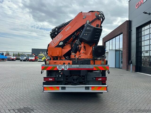 Crane truck Scania R490 8x4 Tridem Fassi F660 + Fly Jib Euro 6