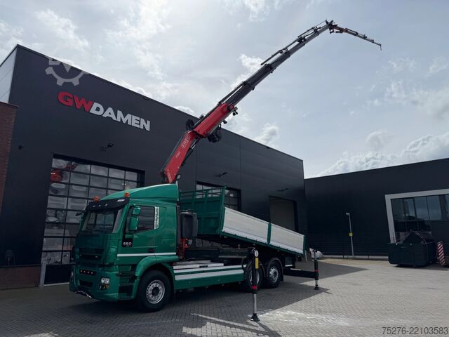 3-sided tipper Iveco Stralis 500 6x2 3 Way tipper Fassi 365+Flyjib ,...