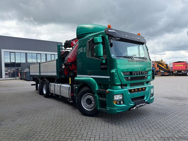 3-sided tipper Iveco Stralis 500 6x2 3 Way tipper Fassi 365+Flyjib ,...