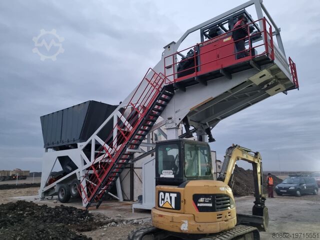 Concrete mixing plant Polygonmach mobile 60m3/hour concrete batching plant