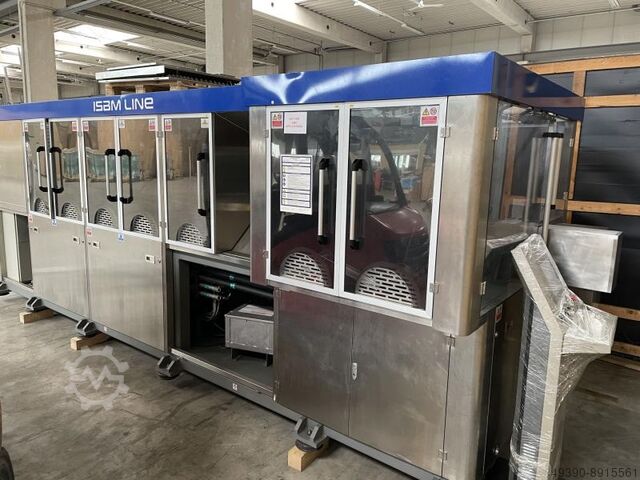 ISBM Line = Injection stretch blow moulding; Streckblasmaschine für Einweg-PET Flaschen, Produktions ETEK / GF-Industries Supra 800 sv 1