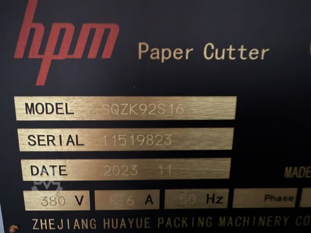 Paper cutting machine HPM 92S16