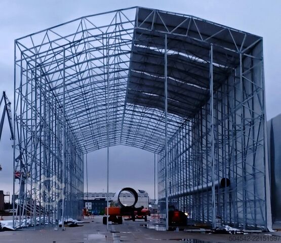 Hall construction HallGruppen Zelthalle 120 Meter x 18 Meter OHNE Tuch