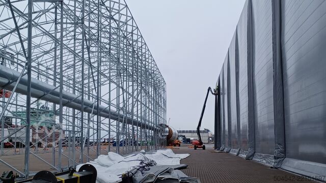 Hall construction HallGruppen Zelthalle 120 Meter x 18 Meter OHNE Tuch