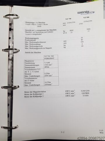 Machining Center - Universal WEMAS VZ 750