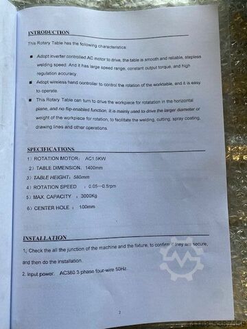 Schweissdrehtisch, Drehvorrichtung Protec W 3000