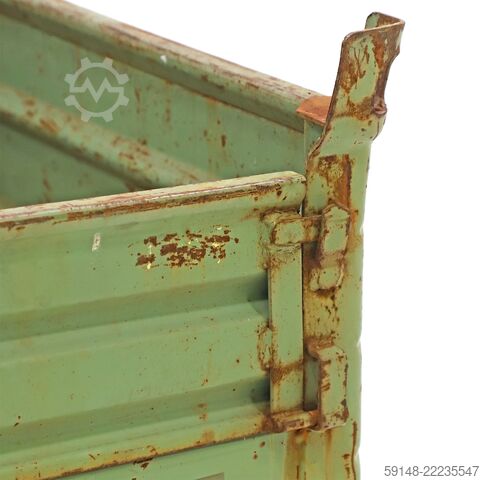 Used Stacking box steel fixed construction with cover, L: 1035, W: 845, H: 670 (mm). Kruizinga 98-1053GB