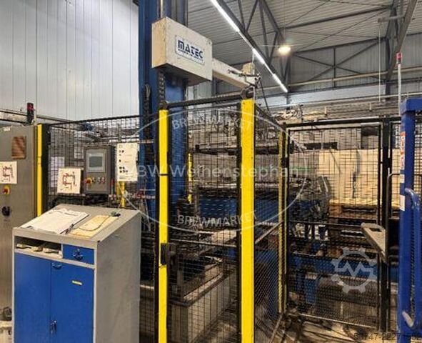 Ent- und Bepalettierungsanlage Matek/Packtec, Syscona, Strapex 