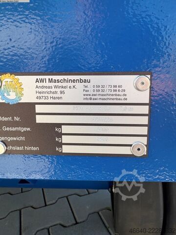 Heavy Goods Trailer AWI PDV 8to. 7000 x 2000mm