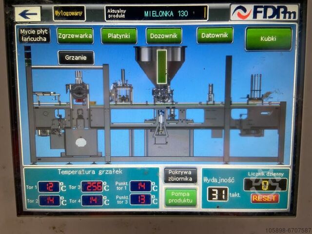 Linear sealing machine for foil pots Pamirex FDPm Linea Pak 4LP
