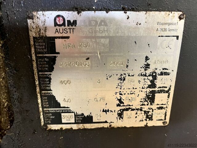 Bandsägeautomat AMADA HFA 250II  