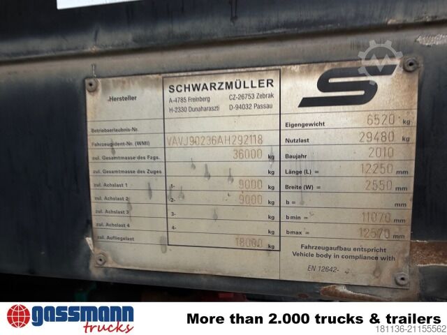 Auflieger mit Pritsche & Plane Schwarzmüller Schwarzmüller 2-A-Plateauauflieger,
