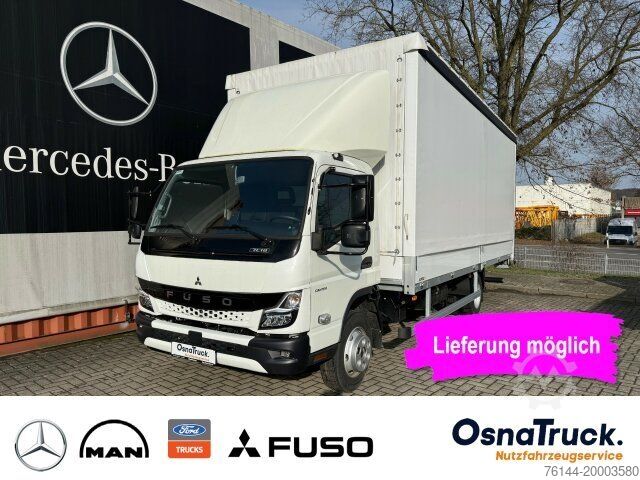 Curtain sider van FUSO 7C18 Pritsche/Plane/LBW Klima,Schiebeplane re+li