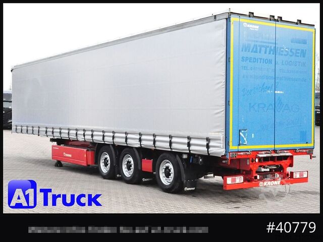 Auflieger mit Pritsche & Plane KRONE SD 27, Papier, Staplerhalterung, Bordwand, Lenkachse