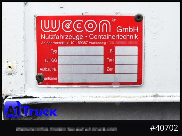 Wechselbrücke mit Pritsche & Plane WECON WPR 745, verzinkt, 2520  innen, Code XL