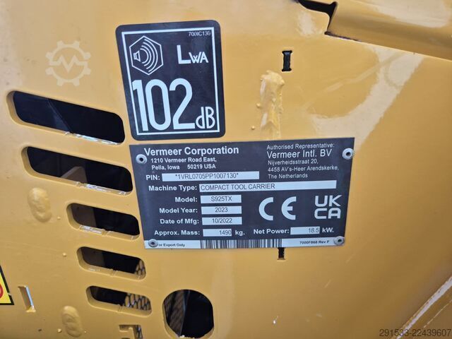 Tracked loader Vermeer S925TX - Mini Skid Steer - LIKE NEW!