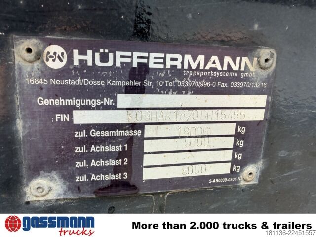 Roll off trailer Hüffermann HAR 18.70 Abrollanhänger