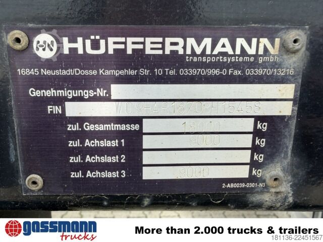 Roll off trailer Hüffermann HAR 18.70 Abrollanhänger