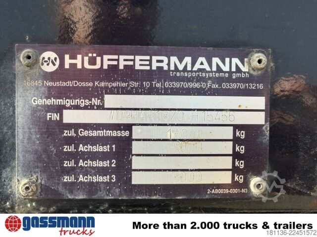 Roll off trailer Hüffermann HAR 18.70 Abrollanhänger