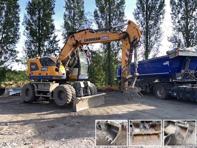 Wheeled Excavator Liebherr A913 Compact Litronic with 3 excavator buckets