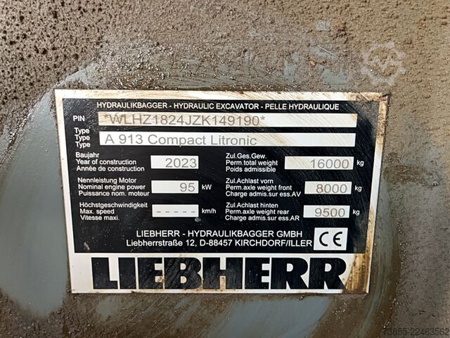 Wheeled Excavator Liebherr A913 Compact Litronic with 3 excavator buckets