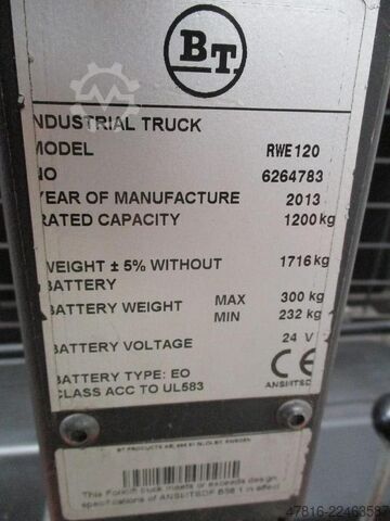 Hochhubwagen BT RWE120
