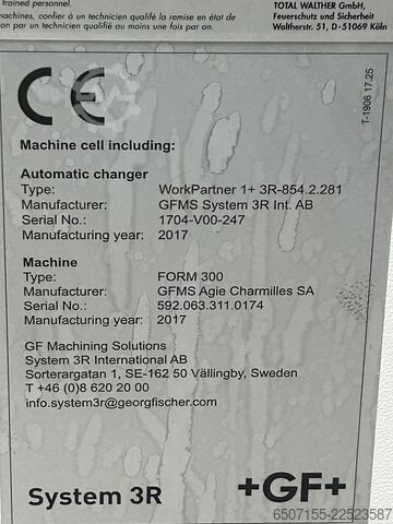 Wire eroding machine GF Machining Solutions / GF+ WorkPartner 1+ 3R-854.2.281