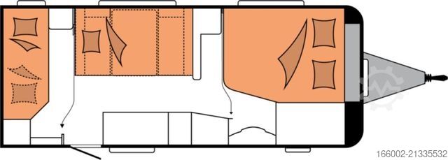 Wohnwagen HOBBY De Luxe 560 KMFe 3-er Etagenbett 2.000 kg