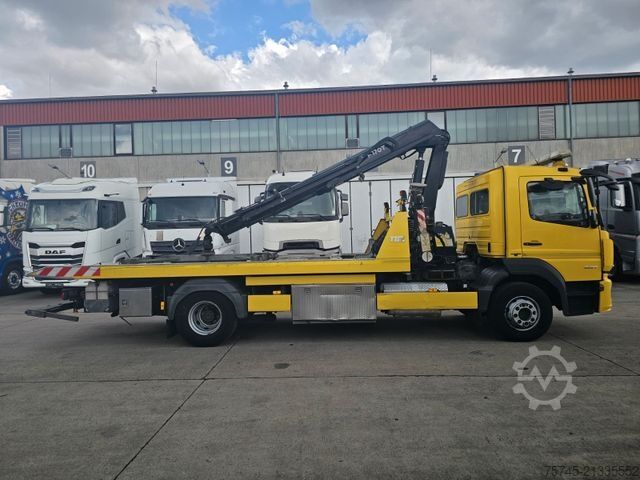 Abschleppwagen MERCEDES-BENZ ATEGO 1527*FASSI KRAN*SCHIEBEPLATEAU*HUBBRILLE
