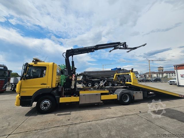 Abschleppwagen MERCEDES-BENZ ATEGO 1527*FASSI KRAN*SCHIEBEPLATEAU*HUBBRILLE