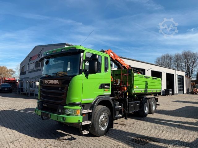 Dreiseitenkipper LKW SCANIA G450 Kipper KRan Atlas 206.3E AHK Bordmatic FUNK