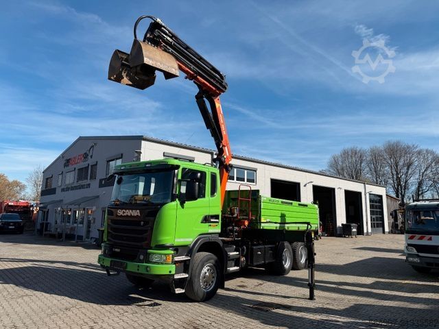 Dreiseitenkipper LKW SCANIA G450 Kipper KRan Atlas 206.3E AHK Bordmatic FUNK