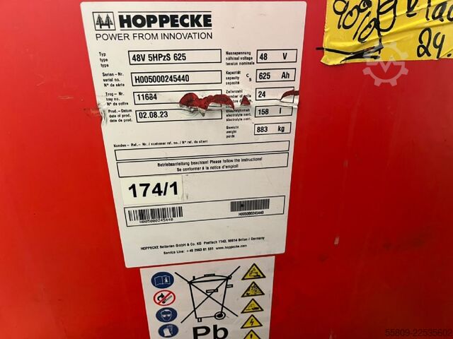 Drive battery Hoppecke 48V 5HPzS 625/ Refurbished
