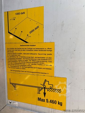 Wechselbrücke mit Pritsche & Plane Wecon Jumbo XXL Innen 3090 mm Hubdach Verzinkt