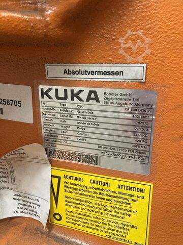 2 x Industrieroboter (2013+2013) Kuka KR 500 L420-2