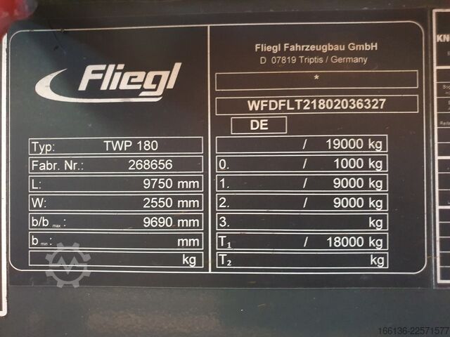 Trailer Swap Chassis Fliegl 2-Achs Wechselanhänger TWP 180 Mega-EL